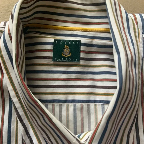 Lot-2 Mens 18 34/35 Dress Shirts XXL Wrinkle David Donahue & Robert Talbott
